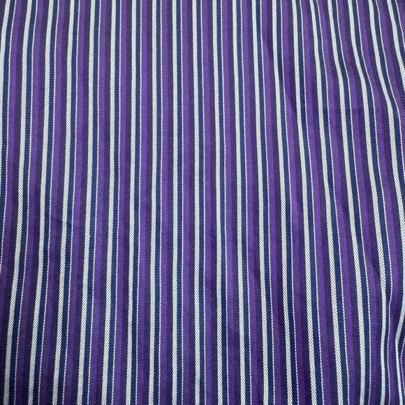 Ermenegildo Zegna Men’s Purple Striped 100% Cotton Long Sleeve Dress Shirt XL - Picture 8 of 8